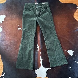 Wrangler Olive Corduroy High Rise Pants
